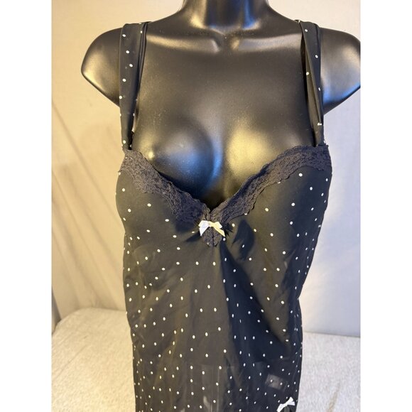 Apt 9 Intimates Womens Sexy Lingerie Nightie Short Black White Polka Dot XL - Picture 2 of 4